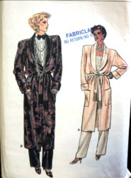 9163 VOGUE LONG WRAP TIE TUX ROBE LENGTHS,PANTS PATTERN 8-18